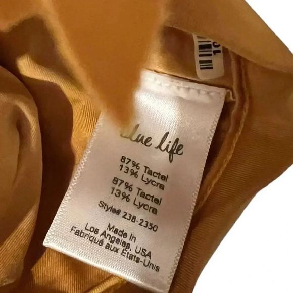 Blue Life Yellow Tie Dye Flutter Bikini Top S - Picture 7 of 7